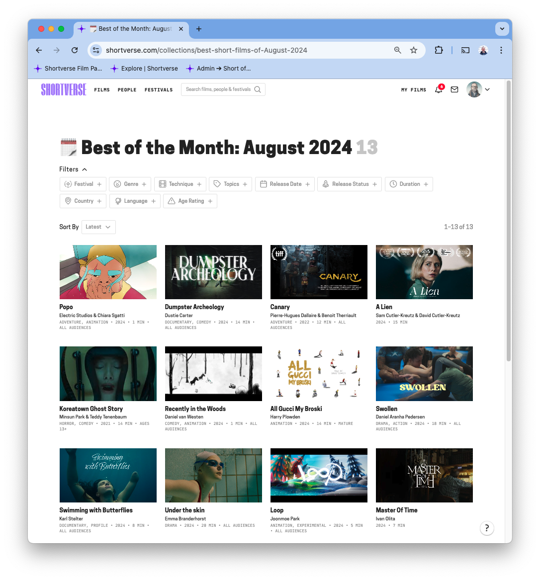 Shortverse Best of the Month August 2024